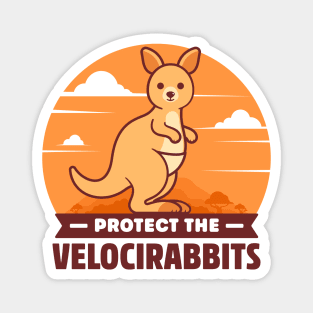 Protect the Velocirabbits - Cute Kangaroo Magnet