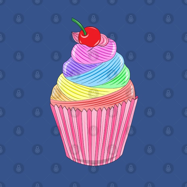 Rainbow cupcake by MelanieJeyakkumar