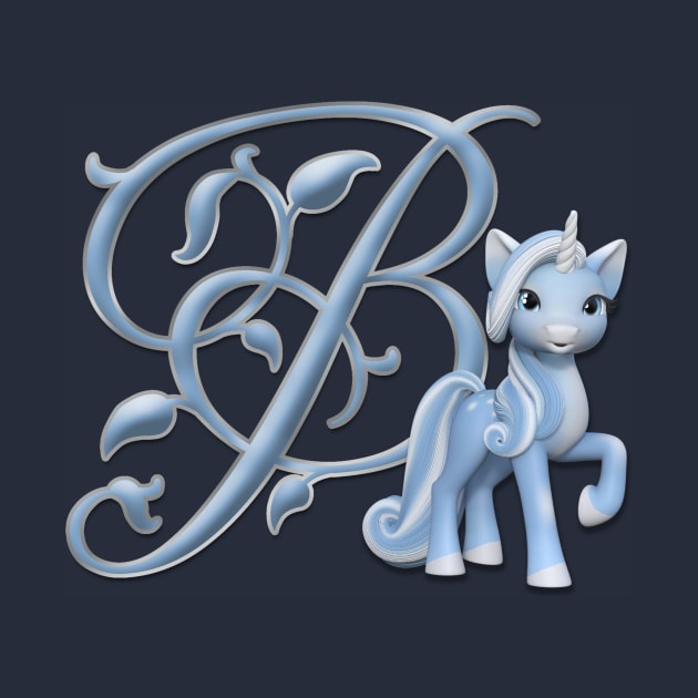 Monogram B Custom Unicorn by AlondraHanley