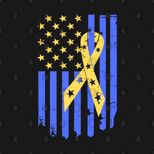 Down Syndrome Flag and Ribbon for Trisomy 21 and Down Syndrome Awareness by A Down Syndrome Life