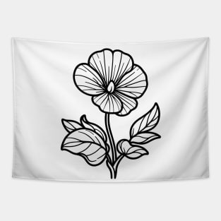 Black And White Sweetpea Design Tapestry