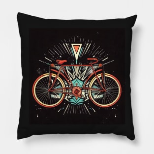 Vintage bicycle illustration Pillow