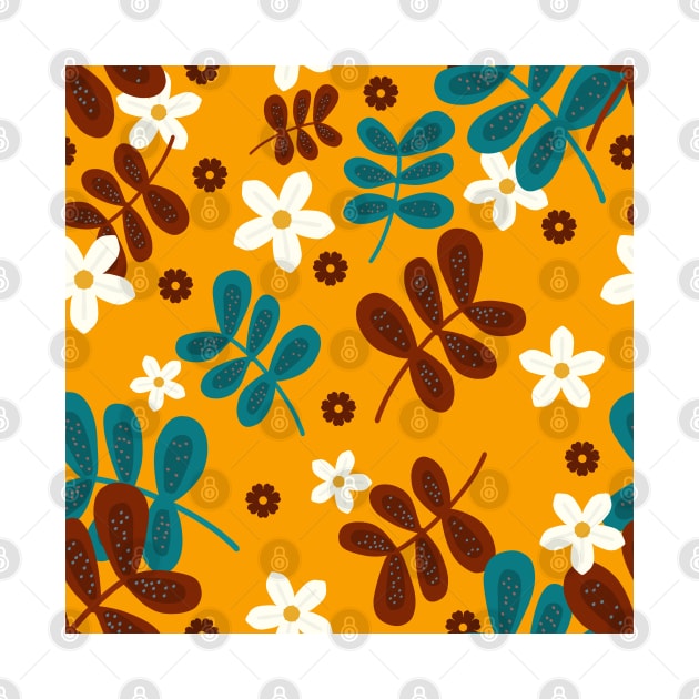 Flowers & Leaves Summer Pattern by Trippycollage