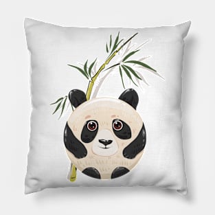 Cute panda bear and bamboo Pillow