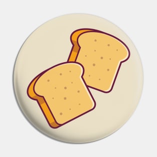 Floating Bread Toast Cartoon Pin