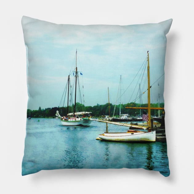 Boats on a Calm Sea Pillow by SusanSavad