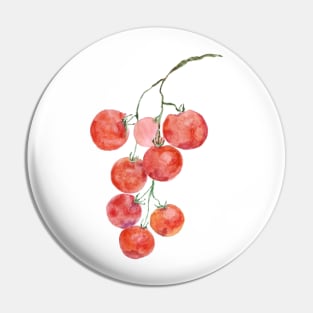 red cherry tomato watercolour Pin