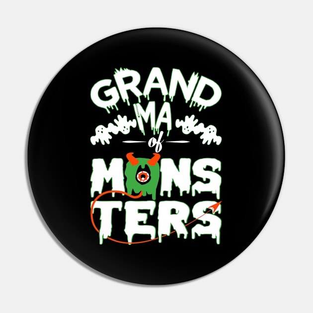 Grandma of monsters-Halloweenshirt Pin by GoodyBroCrafts