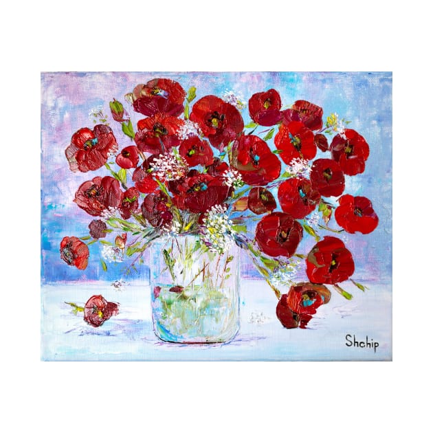 Red Poppies In a Vase by NataliaShchip