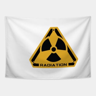 Radiation Radioactive Logo with Triangle Shape Background Tapestry