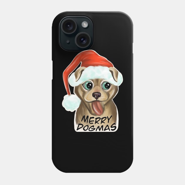 Santa Dog / Merry Dogmas / Merry Christmas / cute christmas dog Phone Case by Print Art Station