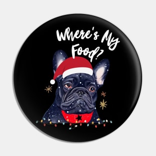 Adorable Blue French Bulldog Puppy in Christmas Costume Food Christmas Foodie Pin