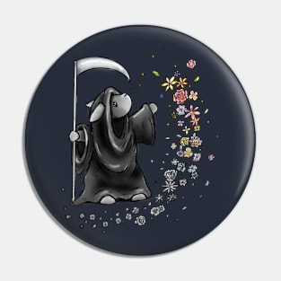 ‘Don’t be afraid’ rabbit grim reaper Pin