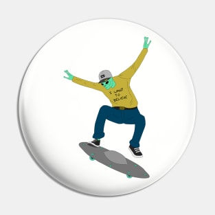 Alien Skater Pin