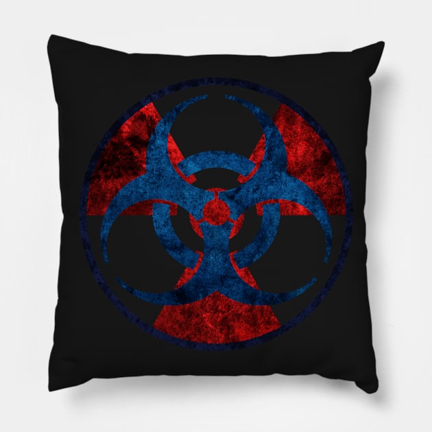 Biohazard and Radioactive Symbol Pillow by Rebellion10