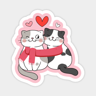 Romantic Kitty Couple Magnet