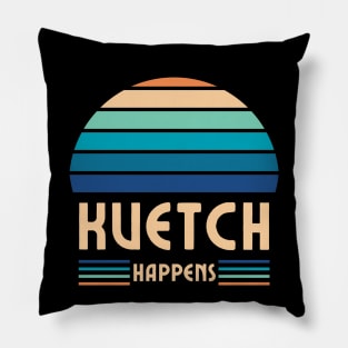 Kvetch Happens, Jewish Humor, Funny Yiddish, Retro Sunset Pillow