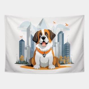 Saint-Bernard Dog Pet Animal Beauty Nature City Discovery Tapestry