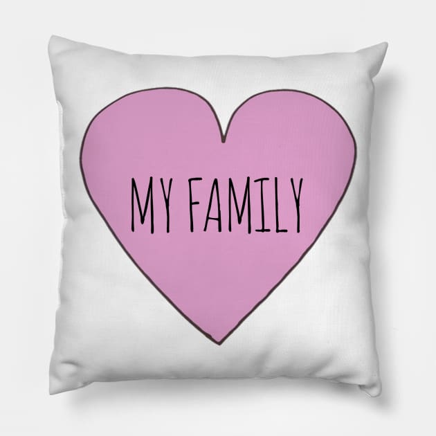 Love My Family Pillow by wanungara