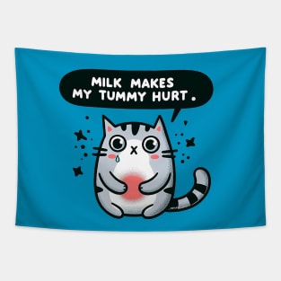 Milk makes my tummy hurt - Cat Tapestry