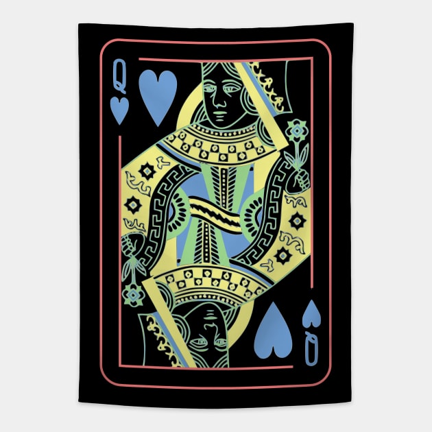 Queen of Hearts Night Mode Tapestry by inotyler