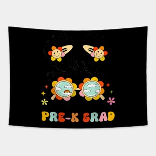 Little Miss Pre-K Grad Graduation Messy Bun Kid Girls Tapestry