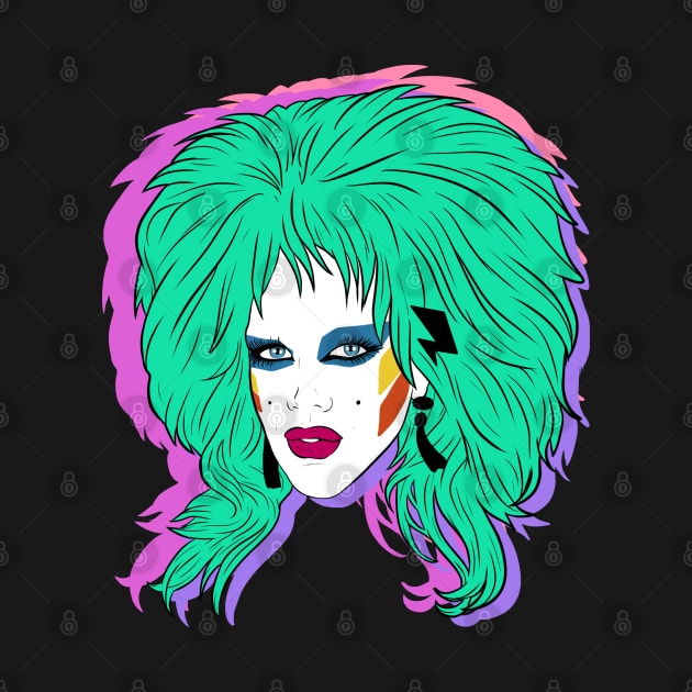 Lill the drag queen 80s block colour by RobskiArt