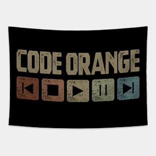 Code Orange Control Button Tapestry