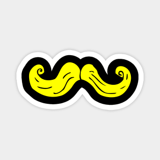 Yellow Curly Mustache Magnet
