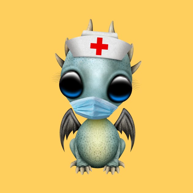 Cute Baby Blue Dragon Nurse by jeffbartels