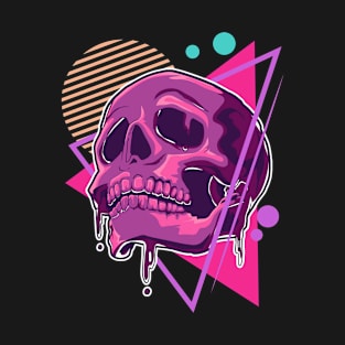 Skull Vaporwave Synthwave T-Shirt