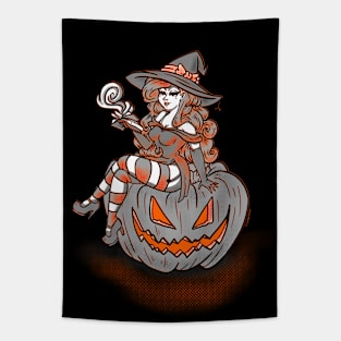 Spell bound - Witch Pin Up Tapestry