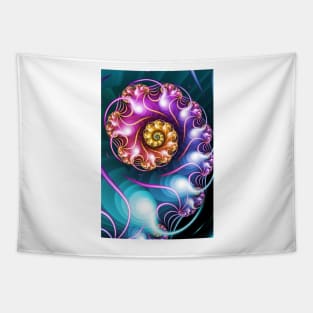 Colourful fractal spiral Tapestry