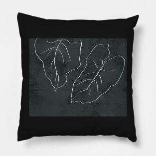 Two Leaves minimalist line drawing Pillow