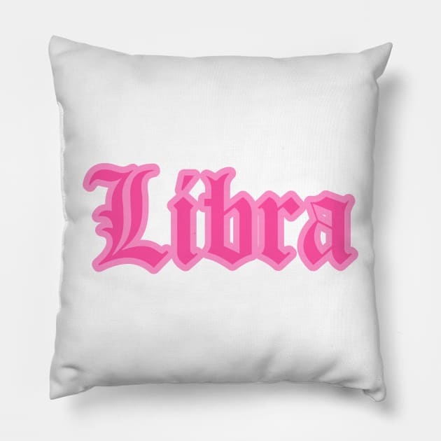 Libra Zodiac Pink Astrology Aesthetic Pillow by Asilynn