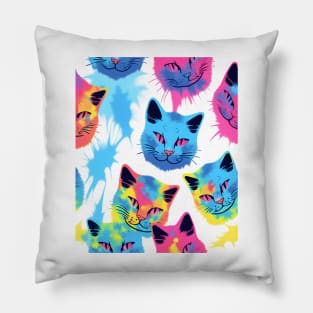 Tie Dye Cat Pillow