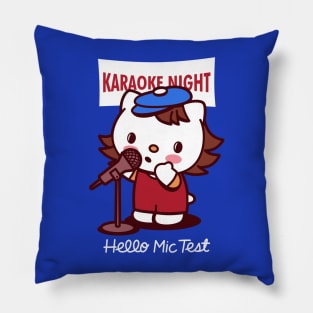 Cute Cat Funny Karaoke Night Singing Cartoon Pillow