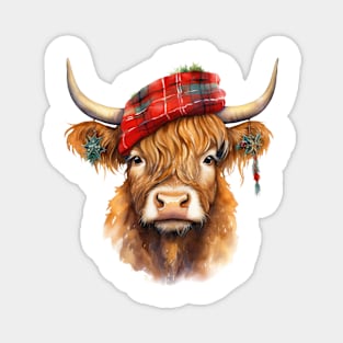 Christmas Highland Cow Magnet