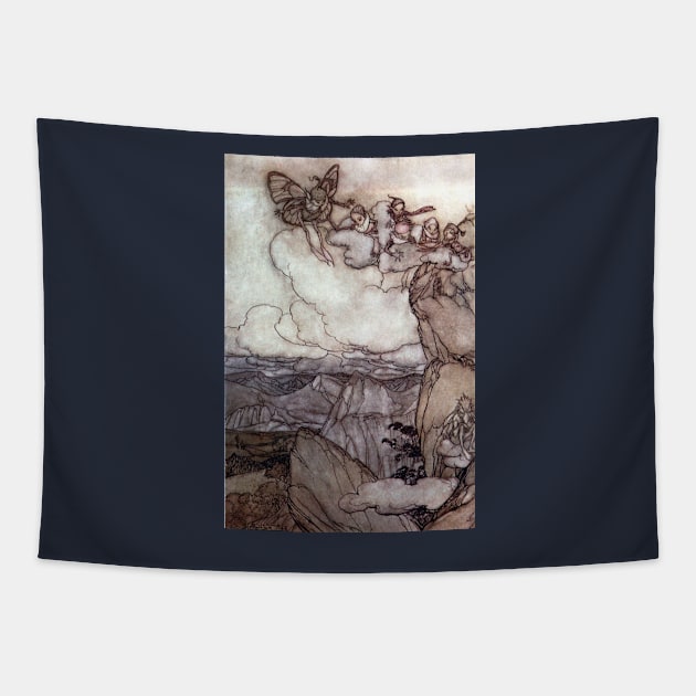 These Fairy Mountains - Arthur Rackham Tapestry by forgottenbeauty