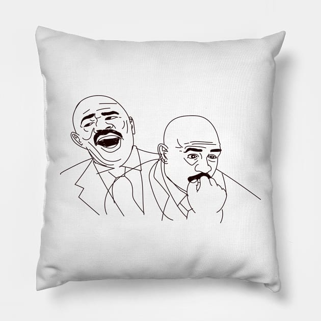 Steve Harvey Laughing Serious Meme Pillow by Meme Gifts