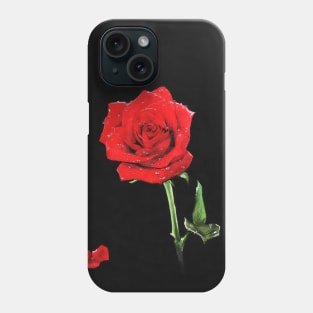 A Shiny Red Dew Rose Beautiful Flower Phone Case