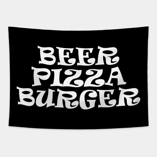 Beer Pizza Burger Tapestry by NotoriousMedia