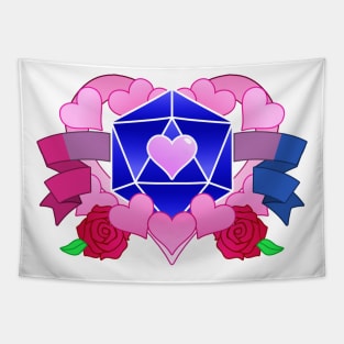 DiceHeart - Bi Banner, Dark Blue Dice Tapestry