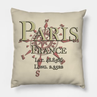 Paris, France GPS location Pillow