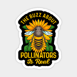Pollinator Bee & Sunflowers Cottage Core Aesthetic Magnet