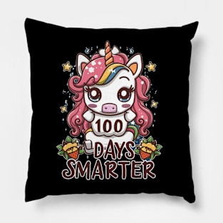 100 Days SMARTER Teacher Kids 100th Day Of School T-Shirt Pillow