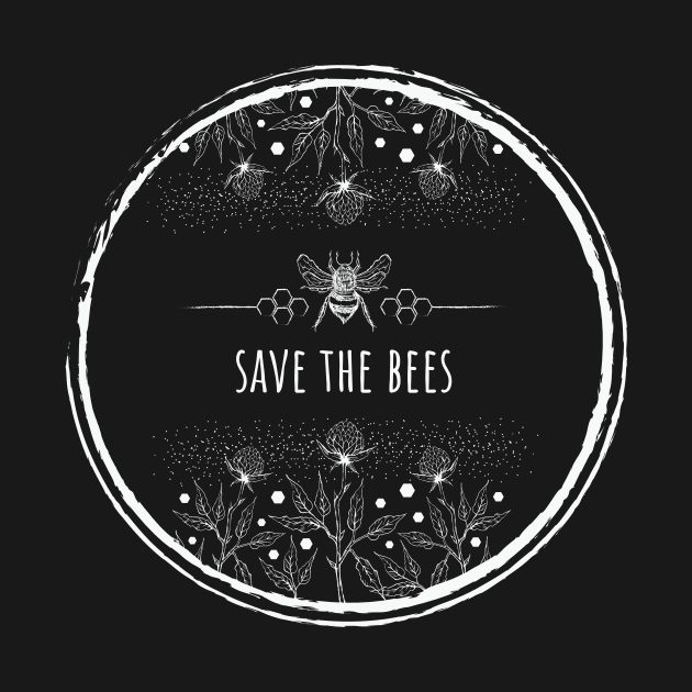 Clover flowers with save the bees by annaazart