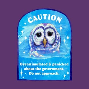 Caution Overstimulated and panicked about the government Do Not Approach T-Shirt