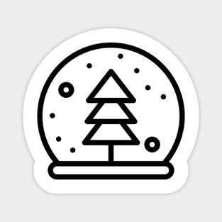 Snow globe with tree Magnet