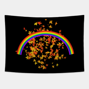 Rainbow Maple Leaves Tapestry